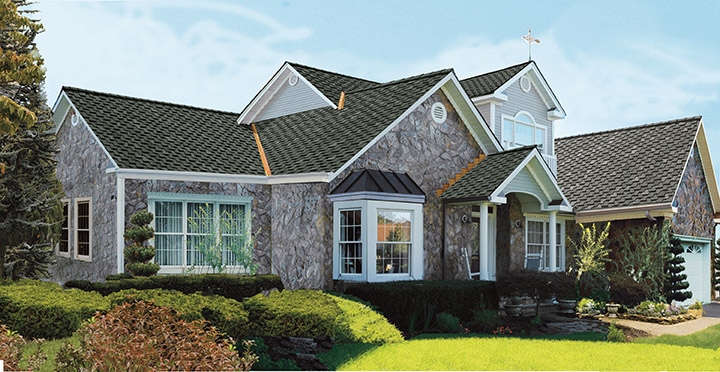 Photo of a home using GAF's Grand Canyon Stormcloud Gray shingles